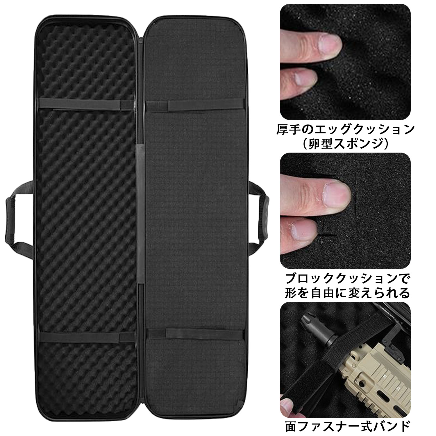 野ウォーウルフ-ABS製スリングショットライフルケース 多機能タクティカルハードケース - 画像 (5)